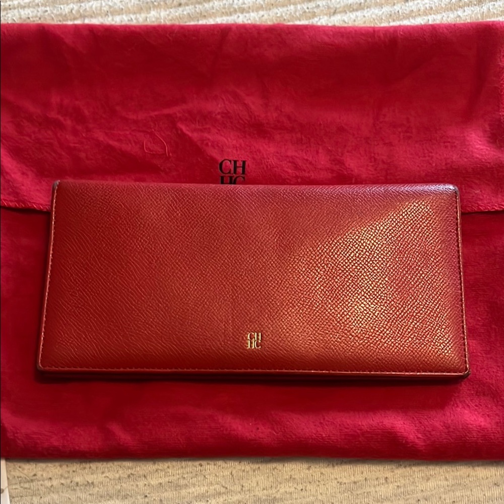 Carolina Herrera Red Leather Wallet